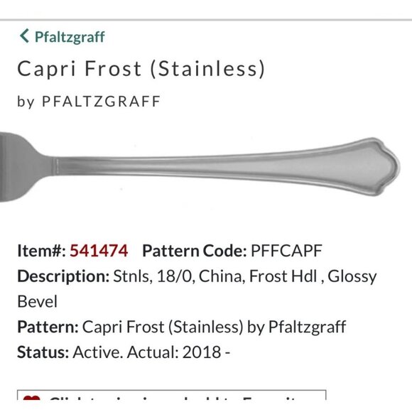 Pfaltzgraff Capri Frost Stainless Steel Teaspoon Set Of 4 flatware glossy bevel - Picture 1 of 4